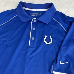 Nike Golf Tour‎ Performance Indianapolis Colts Blue Dri Fit Polo Shirt Size XL